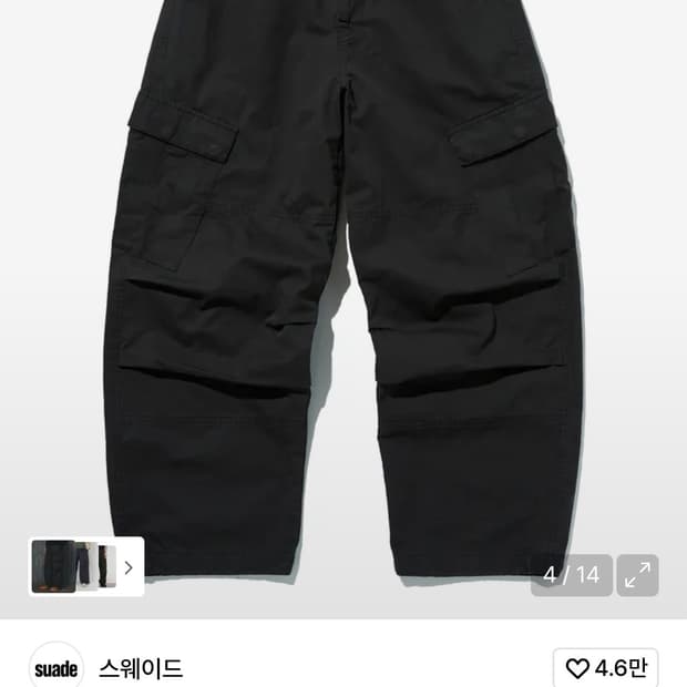 스웨이드 워시드 카고팬츠 (L)