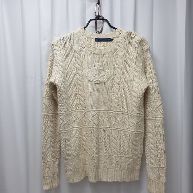 폴로랄프로렌 마린 아이보리 케이블니트 s