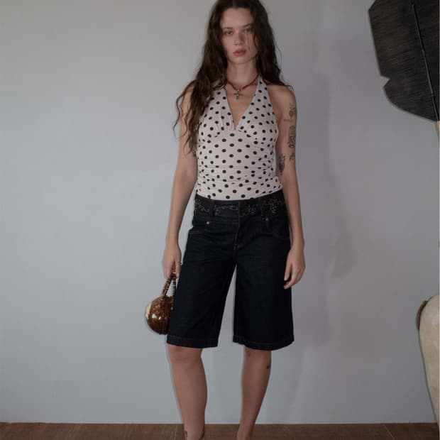 SCULPTOR Dot Halter Top Raw 스컬프터 도트 홀터 탑