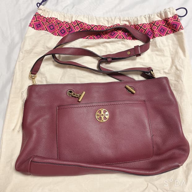 토리버치 숄더 크로스백 버건디