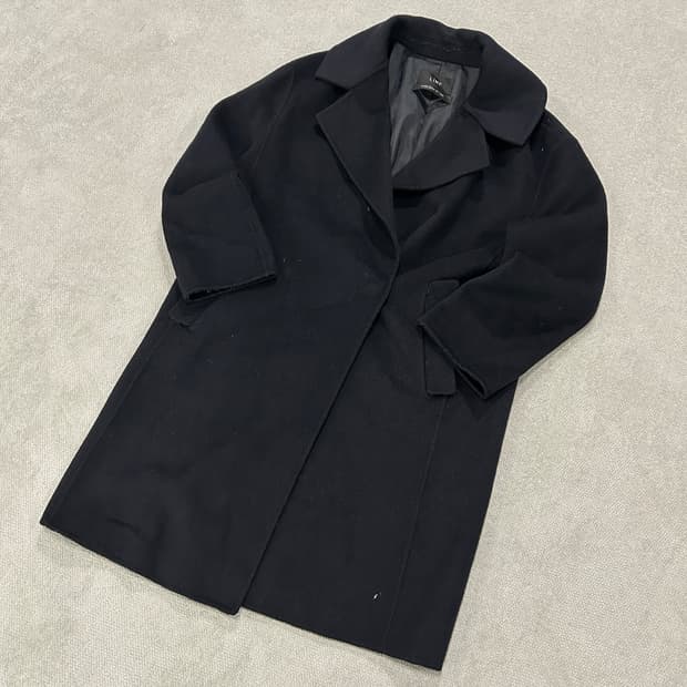 LINE 블랙 롱 코트 55