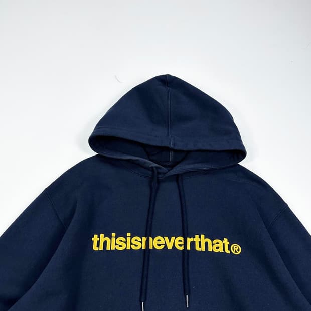 디스이즈네버댓 (디네댓) 자수 네이비 후드티 (실측 XL)