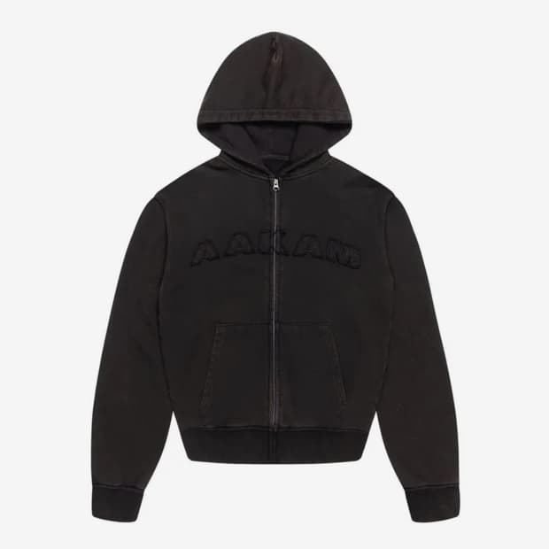 아캄 워시드 로고 후드집업 블랙 Washed Logo Zip-Up 