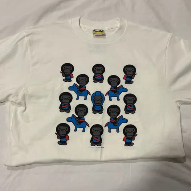 BAPE ape 베이프 에이프 화이트 반팔 티셔츠