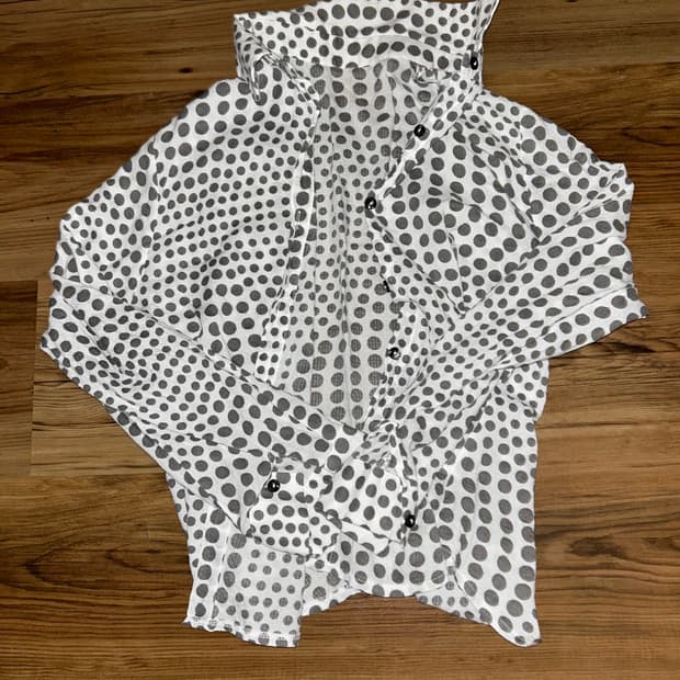 Japan Vintage Abstract Dote Sheer Shirt