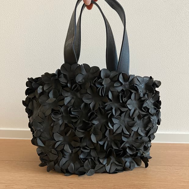 꼼데가르송 러버 플라워 토트백 CDG 블랙