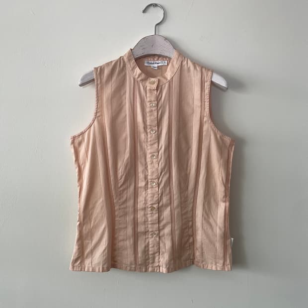 Calvin Klein pinstripe sleveless blouse