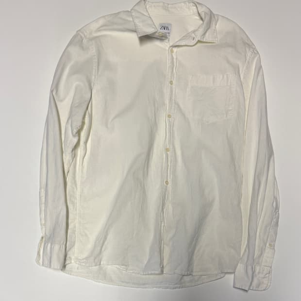 자라 ZARA 릴렉스 핏 린넨 혼방 옥스포드 코튼 셔츠 L XL