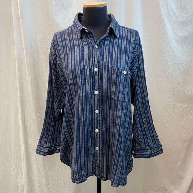 블루 스트라이프 셔츠(L)
