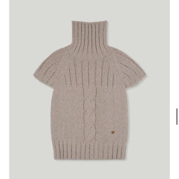 어랜 반팔 터틀넥 니트 오트밀