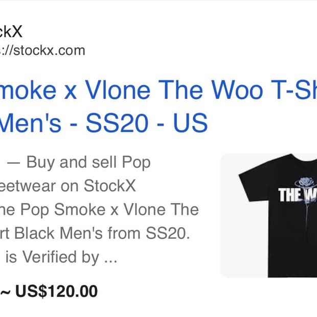 Pop Smoke X Vlone The Woo T-Shirt XL