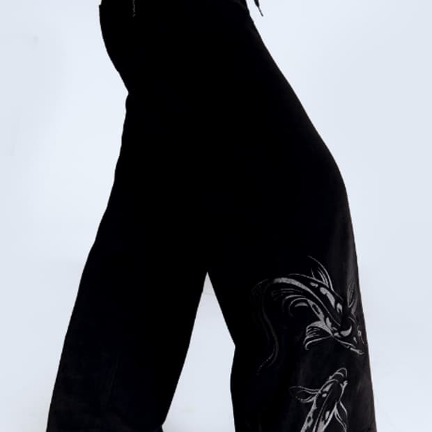 스컬프터 벨벳 와이드팬츠