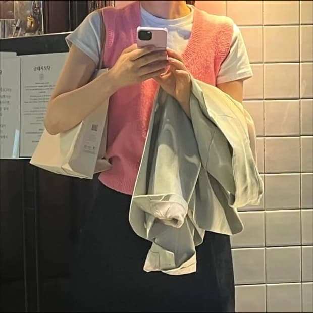 포니테일 니트 베스트