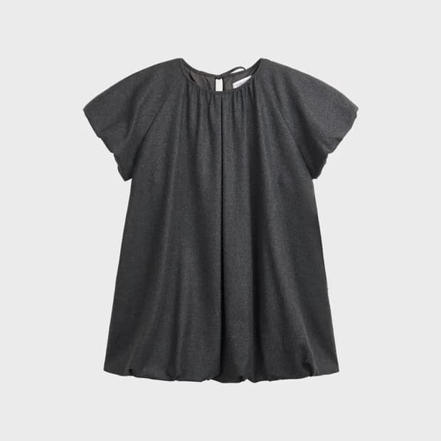 코스모스 볼륨 미니드레스 그레이