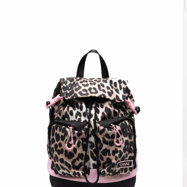 가니 ganni 레오파드 프린트 백팩 