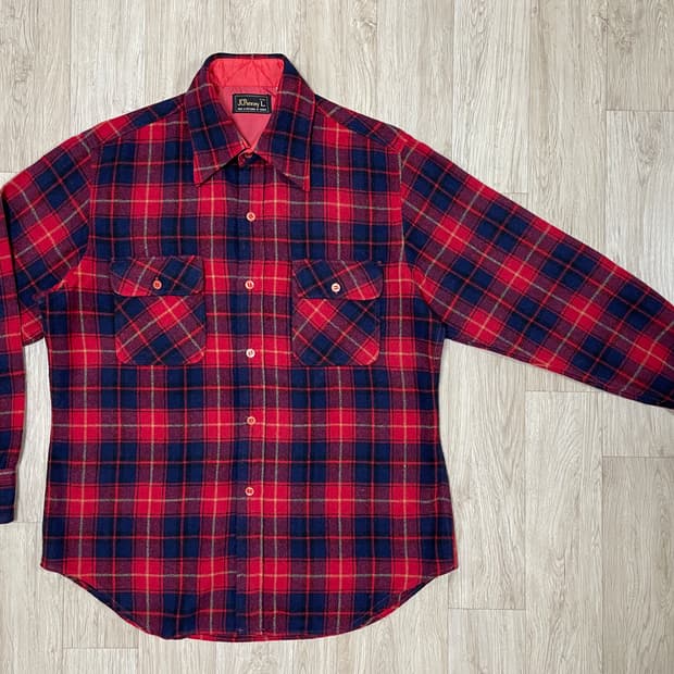 105) 80's JC페니 체크 울 워크셔츠(RRL&LVC&폴로)