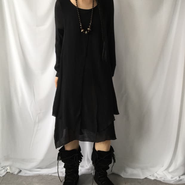 Layered point unbalanced loose fit onepi