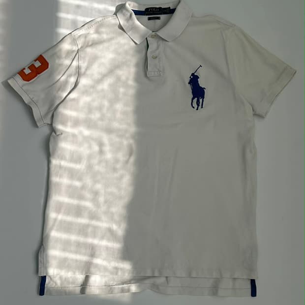 [L] 폴로 랄프로렌 빅포니 화이트 pk 반팔 카라티
