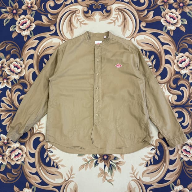 (38)단톤 DANTON 논카라 코튼 셔츠(베이지)