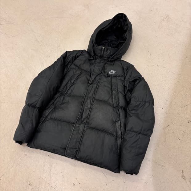 나이키 덕다운 블랙 후드 패딩