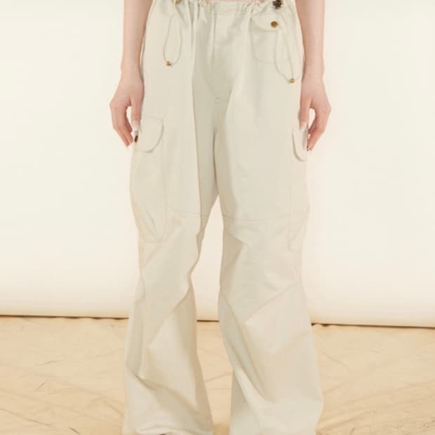 Kijun desert cargo pants unisex cream