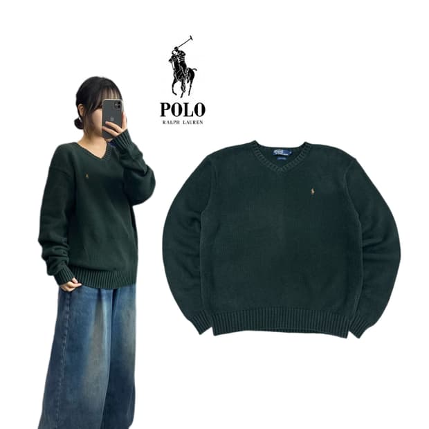 풀로 포니 니트 그린