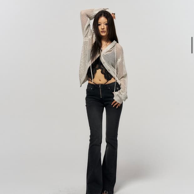 스키즘 인듀싱 cross back flare jeans