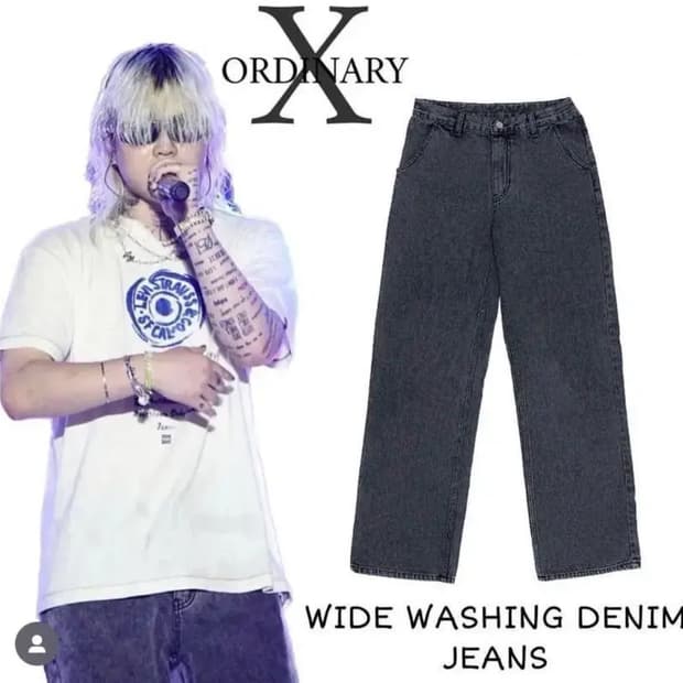 X:ORDINARY 엑스오디너리 애쉬아일랜드 와이드 워싱 데님 진 L