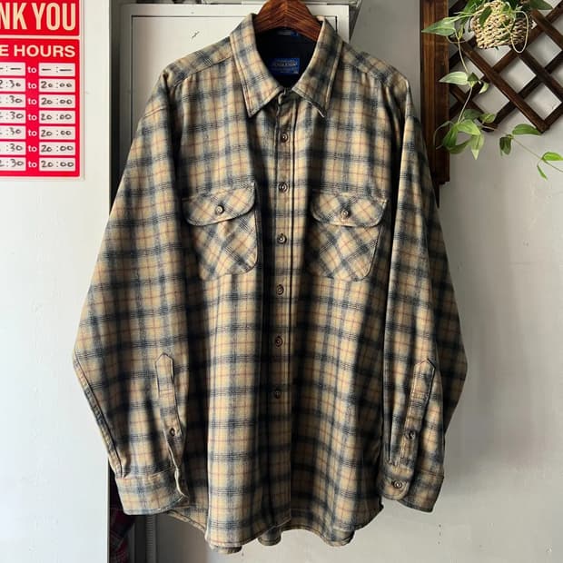 [2XL]펜들턴 USA 오버핏 버진 울 플란넬 체크셔츠