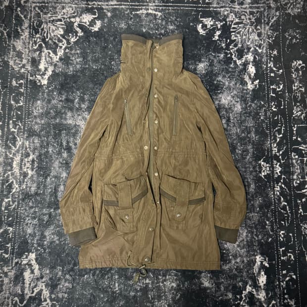 00s Style Dark Brown High-Neck Jacket