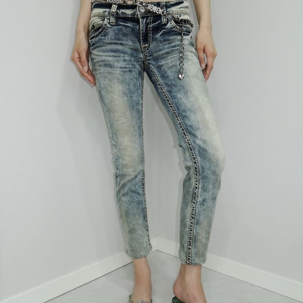 Distress Flap Pocket Jeans