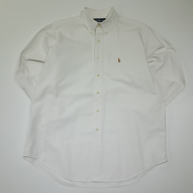 CK023 XL 폴로 90s 필리핀판 핀포인트 화이트 셔츠 남방
