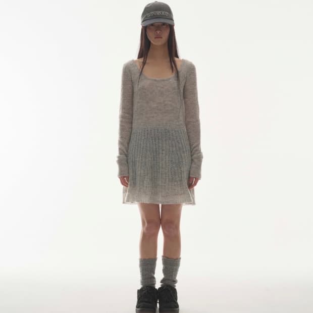 코이세이오 soft bell knit light grey