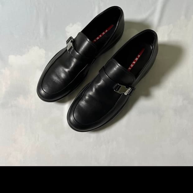 Prada sports buckle strap loafers