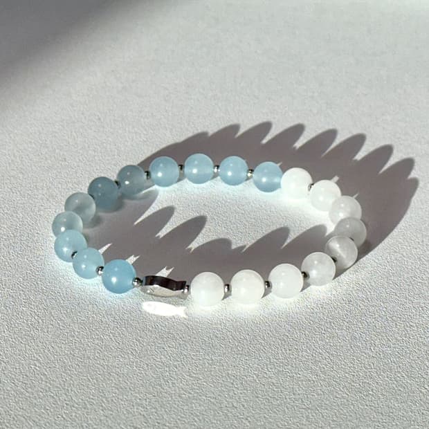 천연석 아쿠아마린 원석팔찌