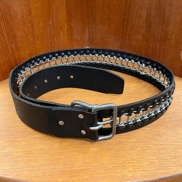 디스퀘어드2 메탈 체인 레더 벨트
