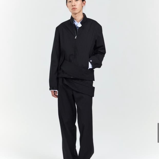 L) EE MENS BELTED POCKET TROUSER BLACK