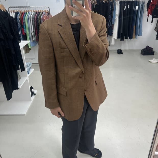 브룩스 브라더스 이태리메이드 글렌체크 자켓