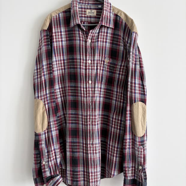 Avirex 아비렉스 체크 패치 셔츠