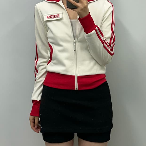 아디다스 희귀 대장급 화이트 레드 흰빨 트랙 져지