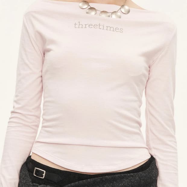 쓰리타임즈 블러쉬 티 핑크 threetimes blush tee pink