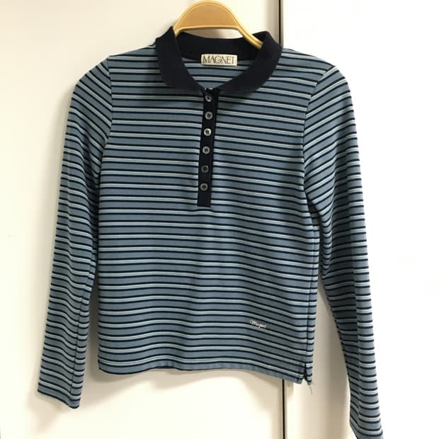 마그넷 아카이브 스트라이프 PK 긴팔 티셔츠 _ 블루