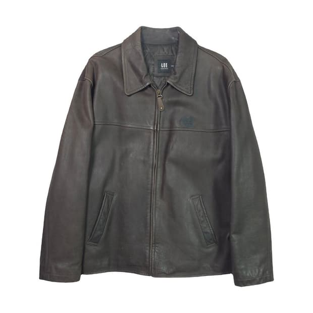 LEE 소가죽 브라운 레더 자켓 L