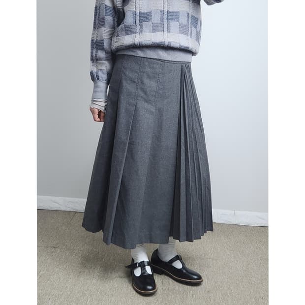 (Celebshop Edition)플리츠 롱 스커트