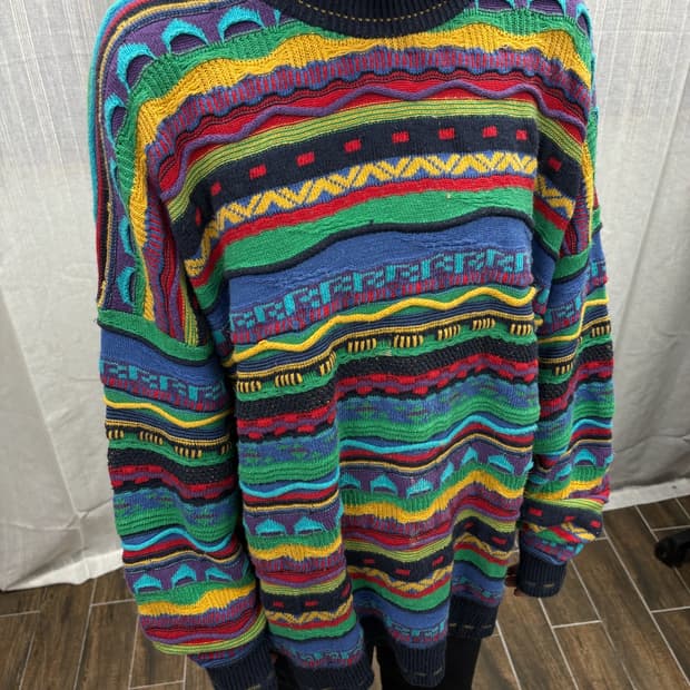 FLORENCE TRICOT 멀티컬러 케이블 니트 코튼 스웨터