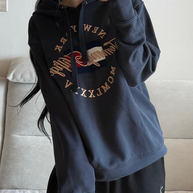 타미힐피거 네이비 후드티