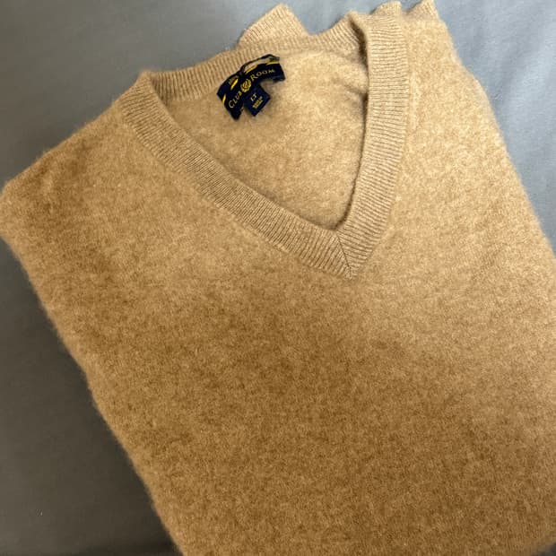Club Room 캐시미어 브이넥 스웨터