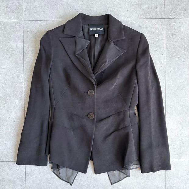 조르지오 아르마니 아카이브 실크 쉬폰 레이어드 블레이저