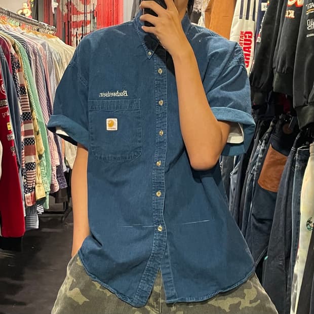 [IM] carhartt 칼하트 진청 데님 반팔셔츠