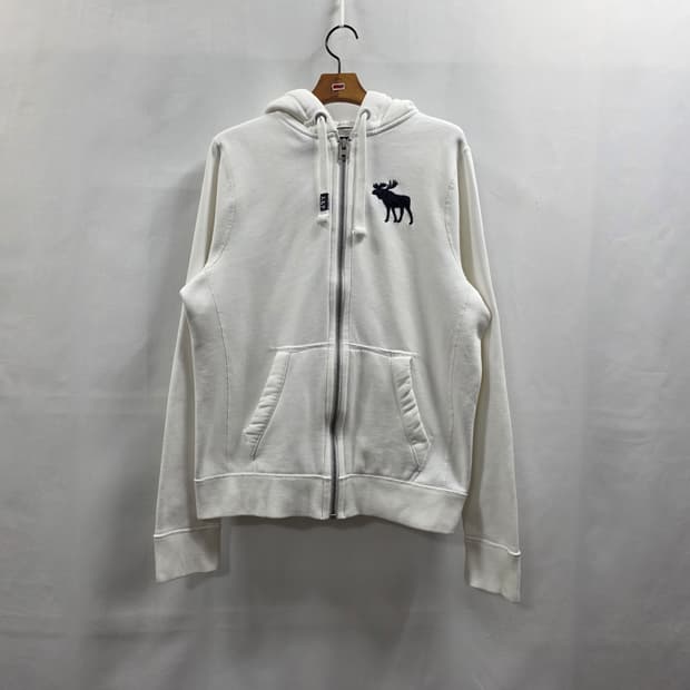 1799 아베크롬비앤피치 A&F 남성 머슬핏 후드집업 M 화이트 공용